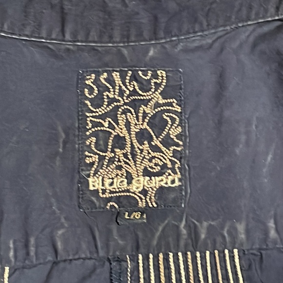 Blue Guru men’s blue button-down, short sleeve shirt - L - Picture 7 of 9